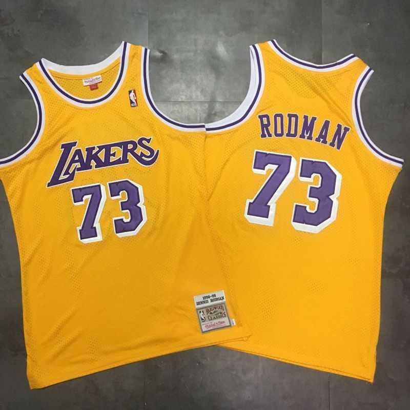 Lakers 73 Dennis Rodman Yellow 1998 99 Hardwood Classics Mesh Jersey Mixiu,We sell and wholesale Lakers 73 Dennis Rodman Yellow 1998 99 Hardwood Classics Mesh Jersey Mixiu on line form chian!